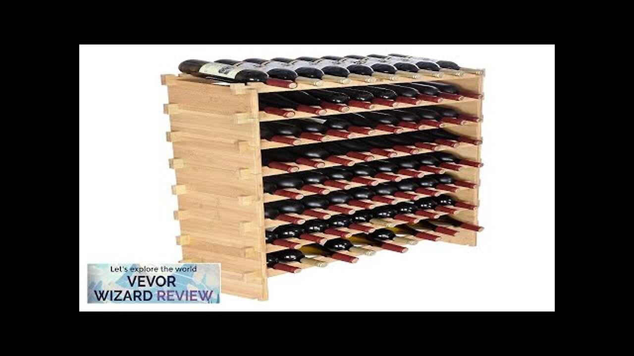 VEVOR 72 Bottle Stackable Modular Wine Rack Bamboo Wood Display Shelf 8 ...