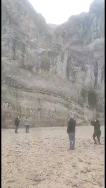 Qumran, by the Dead Sea, received its first flash flood today!