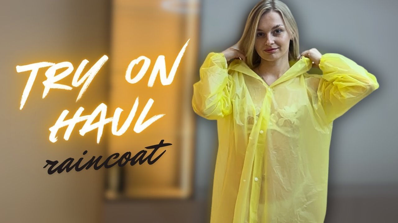[4K USA] Yellow Raincoat Try-On | Smooth, Bright & Teasing