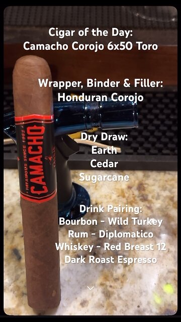 Camacho Corojo 6x50 Toro #Shorts #Short #CigarOfTheDay #CigarReview #Review