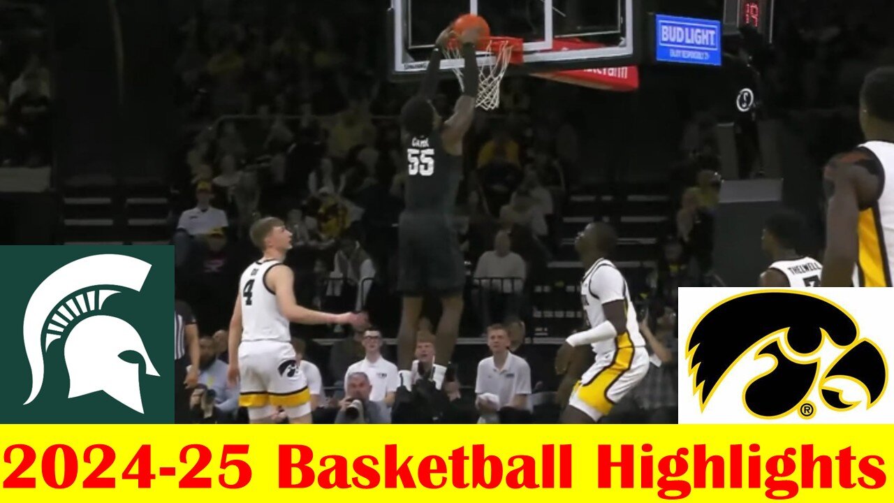 #8 Michigan State vs Iowa Basketball Game Highlights 3 6 2025