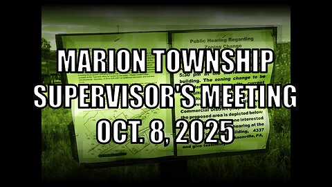 Marion Township Supervisor Meeting 10-8-2925
