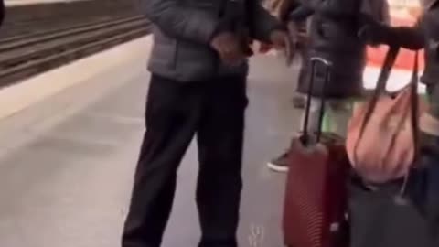 Tension in the Paris Metro: Woman Confronts Man Who Tried to Snatch Her Suitcase