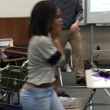 2 seniors in my sign language class fight over a popsicle stick
