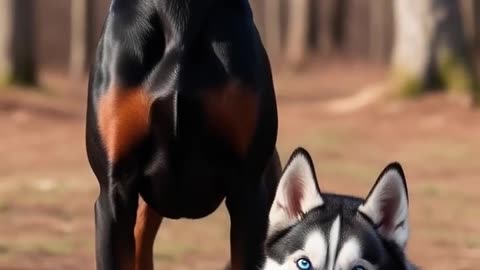Rottweiler Puppy vs Pitbull puppy ( German Shepherd, Husky, Doberman, labrador retriever, Pointer).