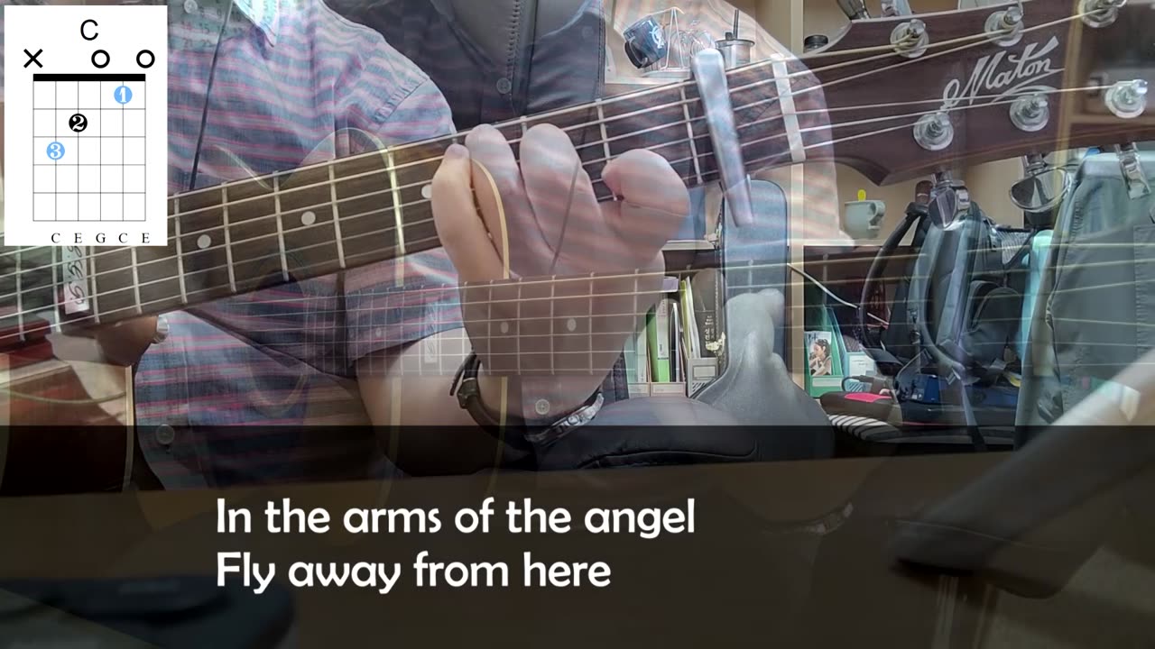 Angel - Sarah McLachlan, guitar backing, chord diagram, lyrics