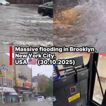 Massive flooding in Brooklyn, New York City, USA 🇺🇸 (30.10.2025)