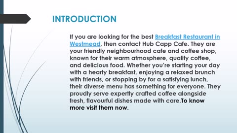 The Lunch Restaurant in Westmead.
