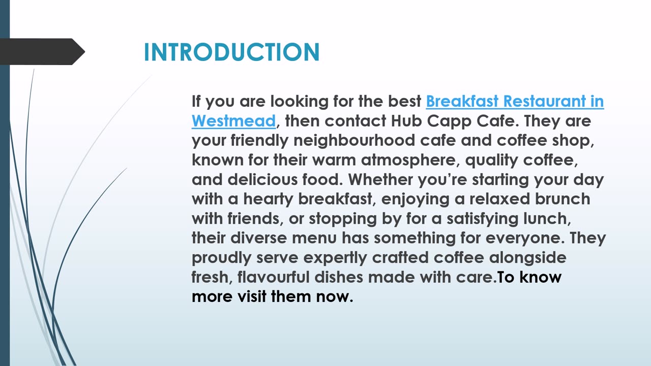 The Lunch Restaurant in Westmead.