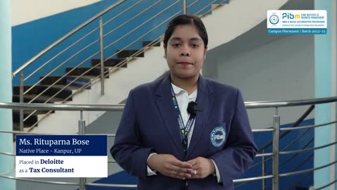 Get Placed in Deloitte: Rituparna Bose of PIBM Batch of 2023-25