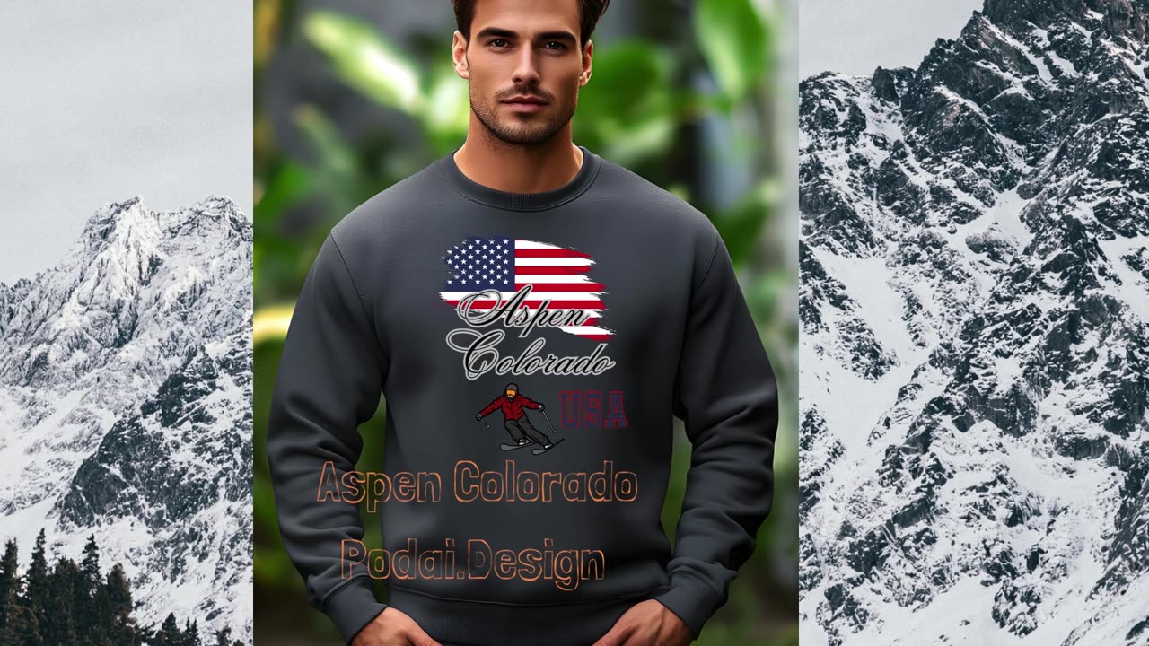 Aspen Colorado Sweatshirt Ski Resort Crew neck, Mountain Vacation Jumper, Unisex Winter Lodge Top