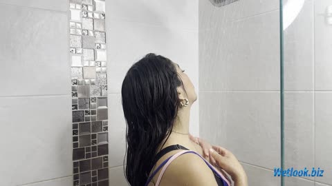 Girl Takes a Shower Fully Dressed