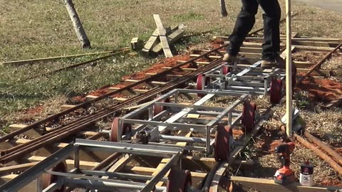 rowing a train uphill