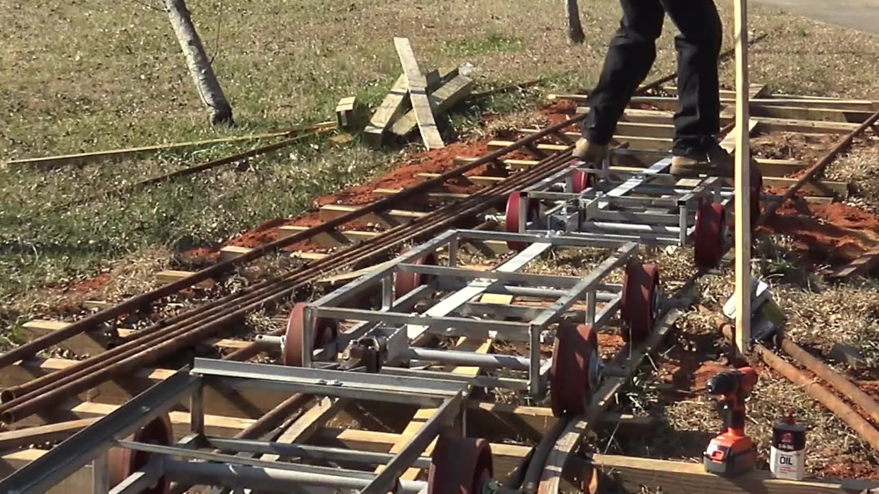 rowing a train uphill