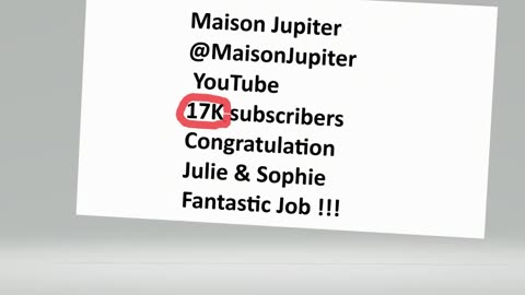 What a fantastic October Surprise @MaisonJupiter & @Sophie_Darling 17k YouTube Subscribers