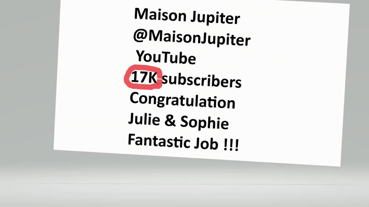 What a fantastic October Surprise @MaisonJupiter & @Sophie_Darling 17k YouTube Subscribers