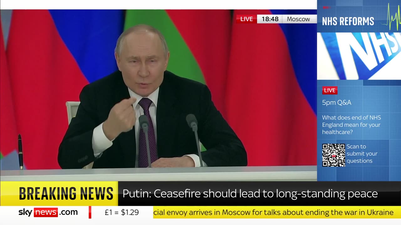 Russia's Vladimir Putin agrees to Ukraine ceasefire but lists certain conditions