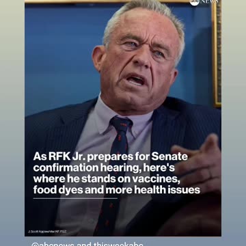 Rfkjr hearing of the confirmation of Robert kennedy jr hope confirmed him soon 01/29/25