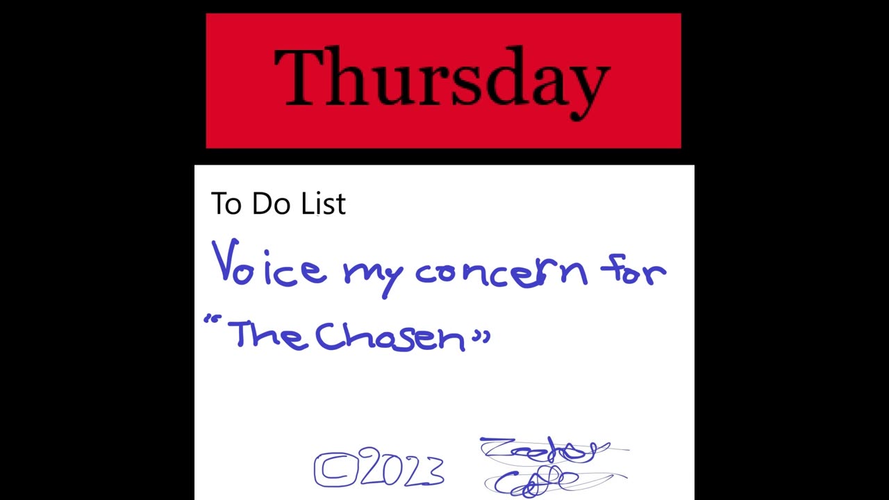 April 20th, 2023 - My Concerns for The Chosen