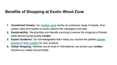 Exotic Wood Zone: Your One-Stop Destination for Premium Lumber