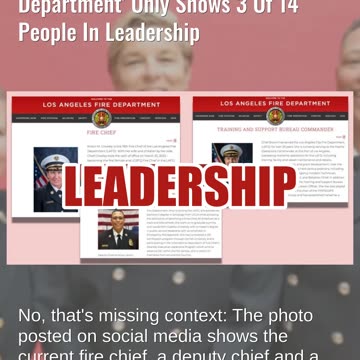 Fact Check: Photo Of 'Leadership Team At The Los Angeles Fire Department' Only Shows 3 Of 14 People