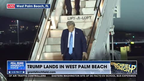 PRESIDENT TRUMP LANDS IN PALM BEACH FOR THE FIRST TIME SINCE BECOMING PRESIDENT