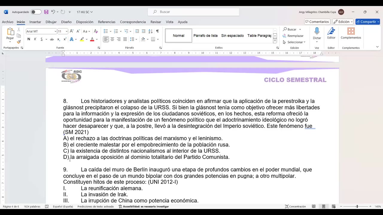 ADC SEMESTRAL 2025 | Semana 17 | HU