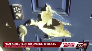 Radical Leftist FAFO by DHS which used a tank and battering ram to arrest him for posting threats