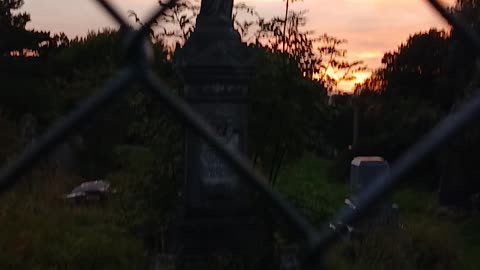Sunset statue of liberty angel