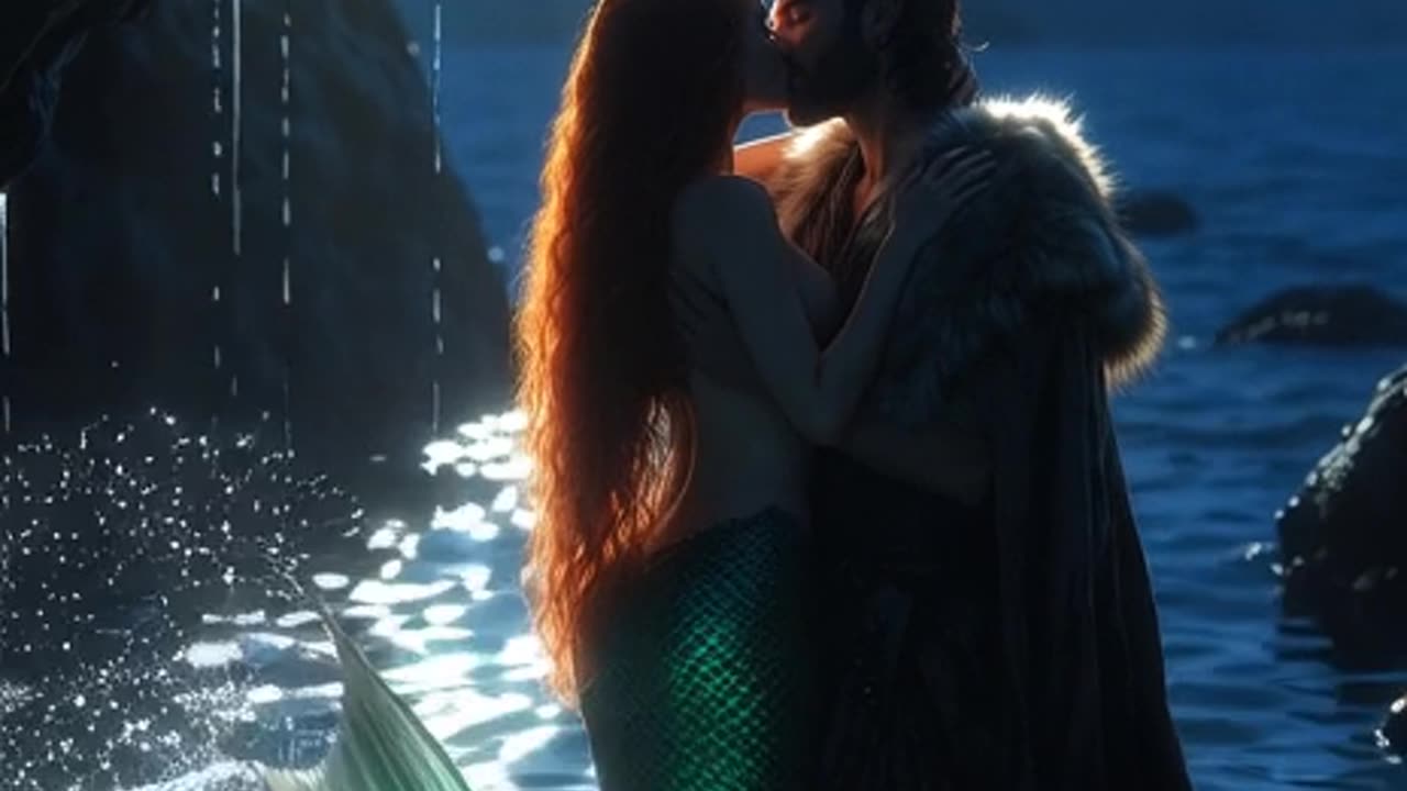 Moonlit Kiss of the Mermaid, AI Video