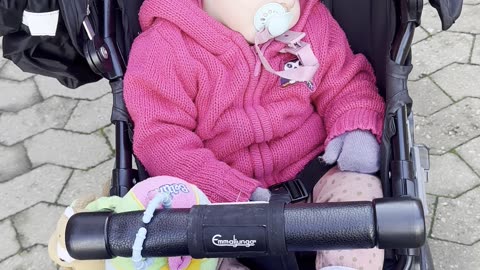 Baby Kayla Falls Asleep During a Stroller Walk 😴💕