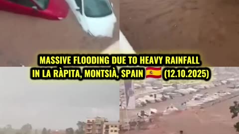 🌊Massive flooding due to heavy rainfall in La Ràpita, Montsià, Spain 🇪🇸 (12.10.2025)