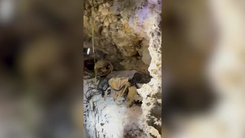 Footage of the underground tunnel in southern Lebanon that was located and