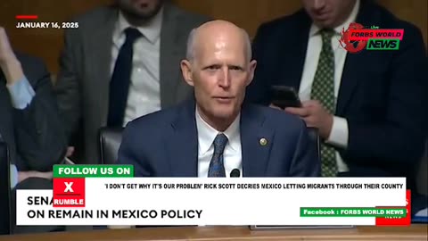 Sen Scott of FL takes exception to Mexico allowing illegal migrants via MX to the USA