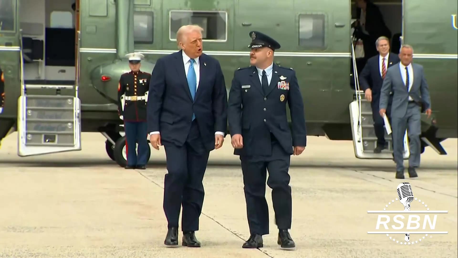 WATCH: President Trump and Robert Kennedy Jr depart aboard AF1 on the ...