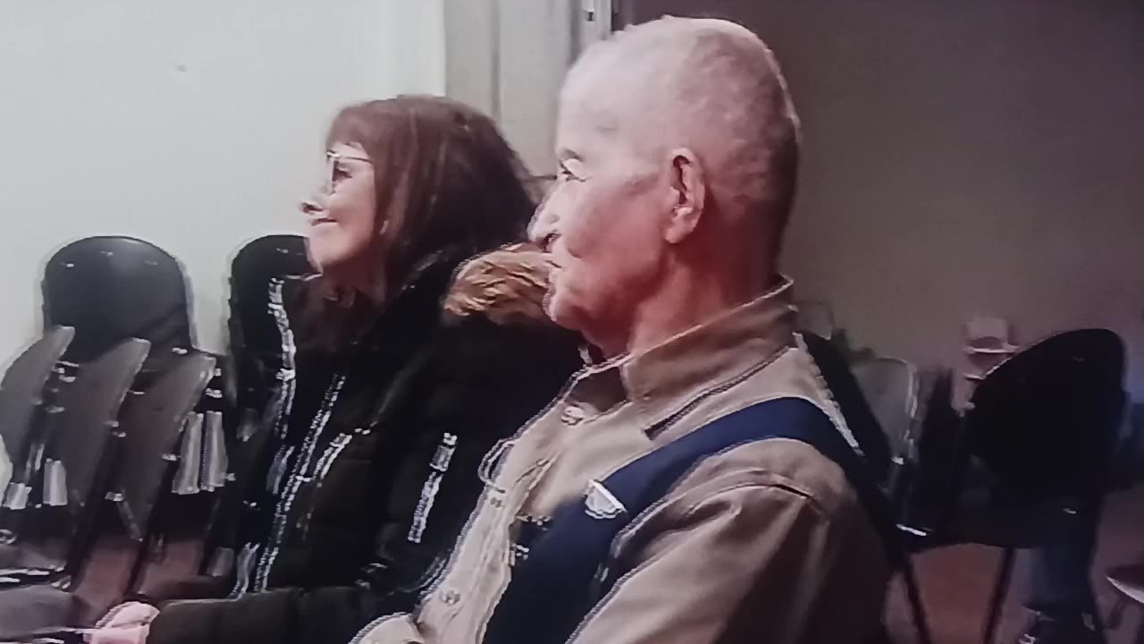 Causing a disturbance yelling and swearing at the speakers.