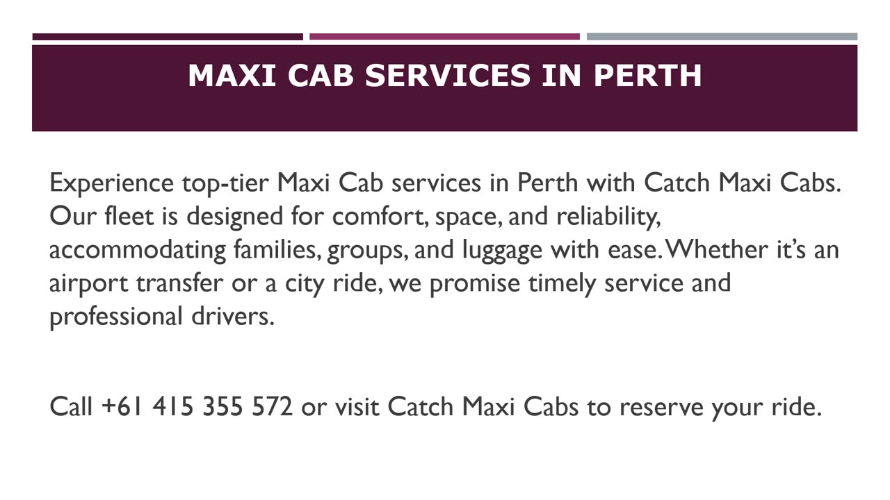Maxi Cab Services in Perth