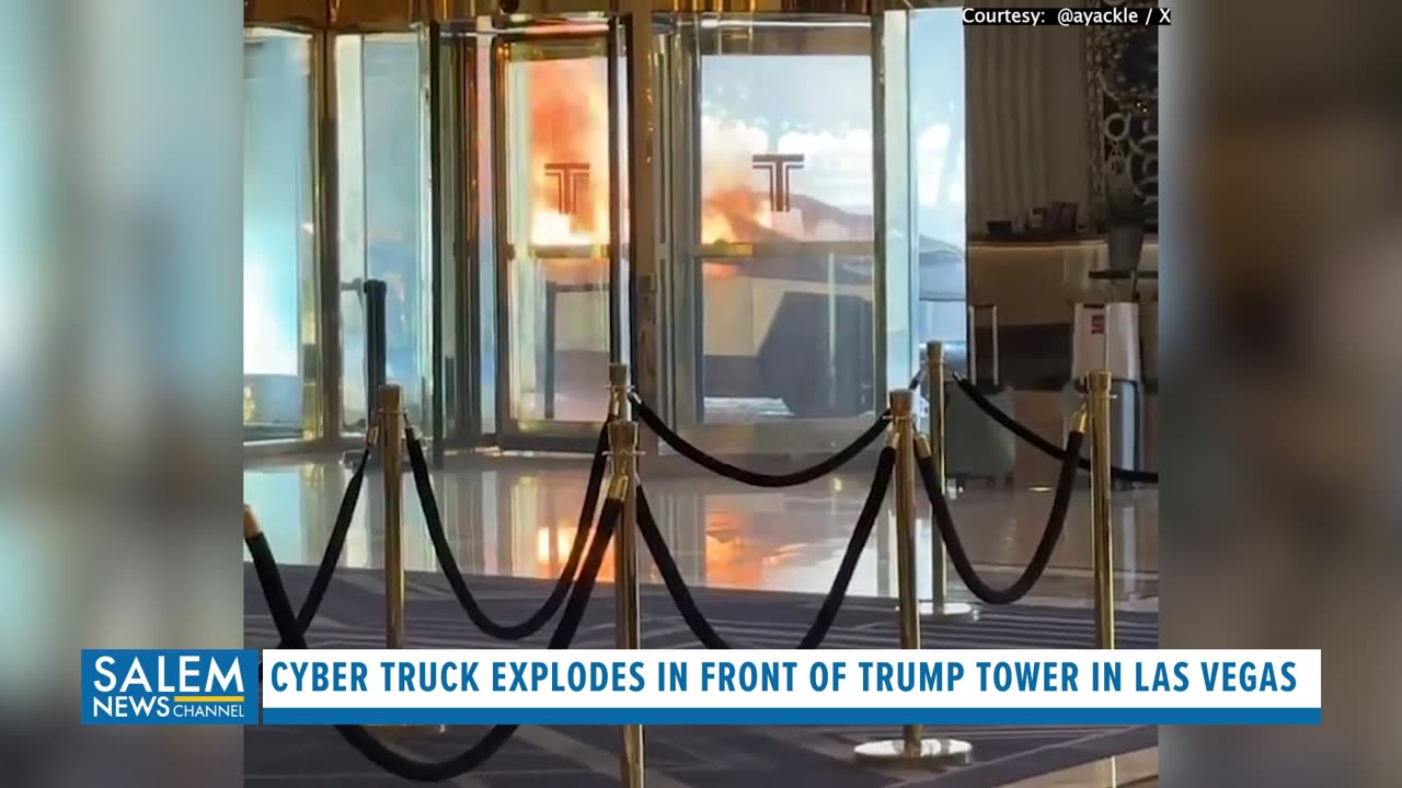 Cyber Truck Explodes In Front Of Trump Hotel In Las Vegas
