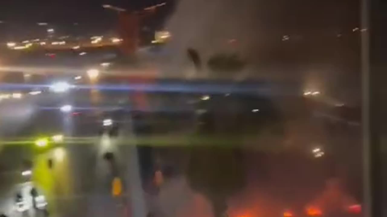 *The Lebanese army fires at separating the protesters on the airport road*