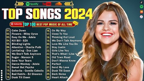 Ed Sheeran, Bruno Mars, Dua Lipa, Adele, Maroon 5, Rihanna, The Weeknd - Pop music 2025