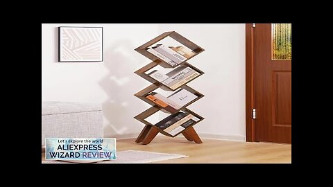 Creative Bookshelf Tall Bookcase 4-Tier Bookcases Wood Bookcases Book Organizer Review