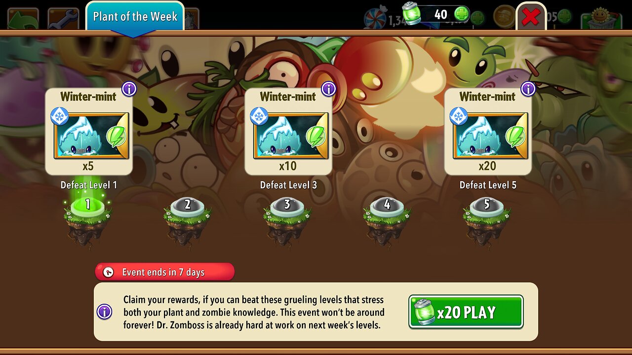 Plants vs Zombies 2 - Plant of the Week - Winter-Mint - January 2025