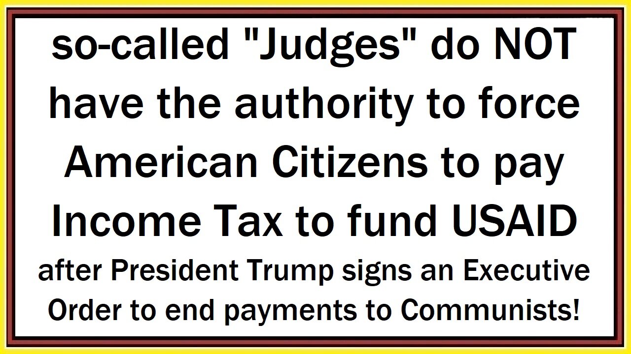 America REFUSES to pay Income Tax to fund USAID