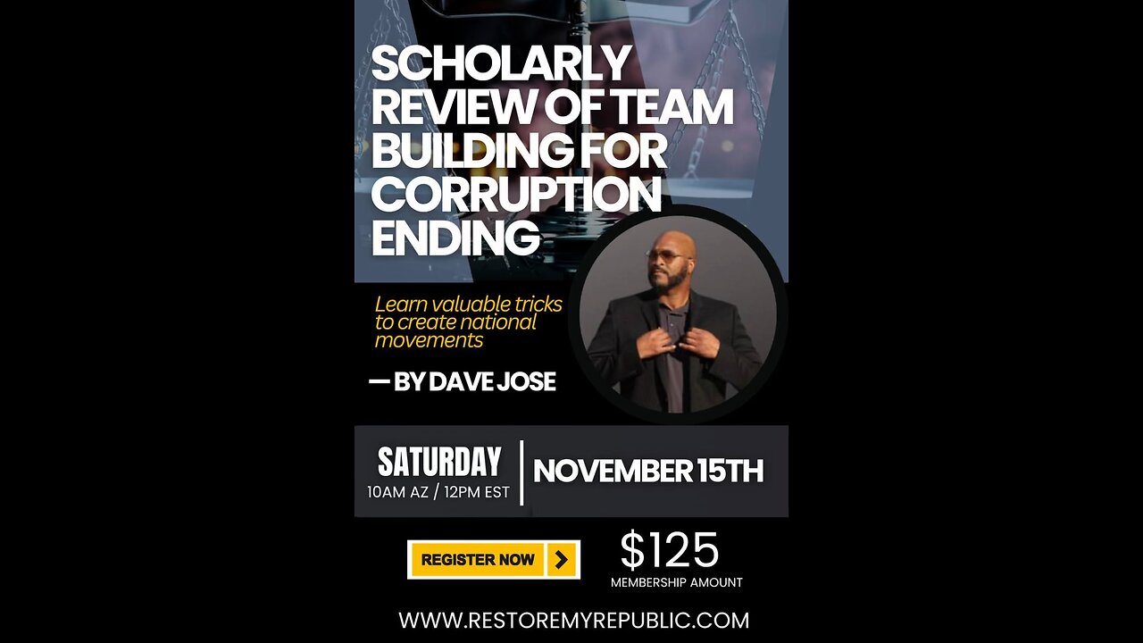 11-15 webinar tomorrow!!! Scholarly Review of Team Building For Corruption Ending