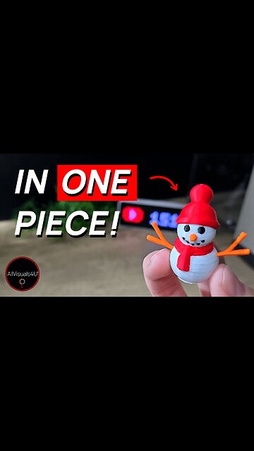 ☃ 3D Printed Snowman - Christmas 3D Print - Snowman STL - Multicolor 3D Prints | #Shorts