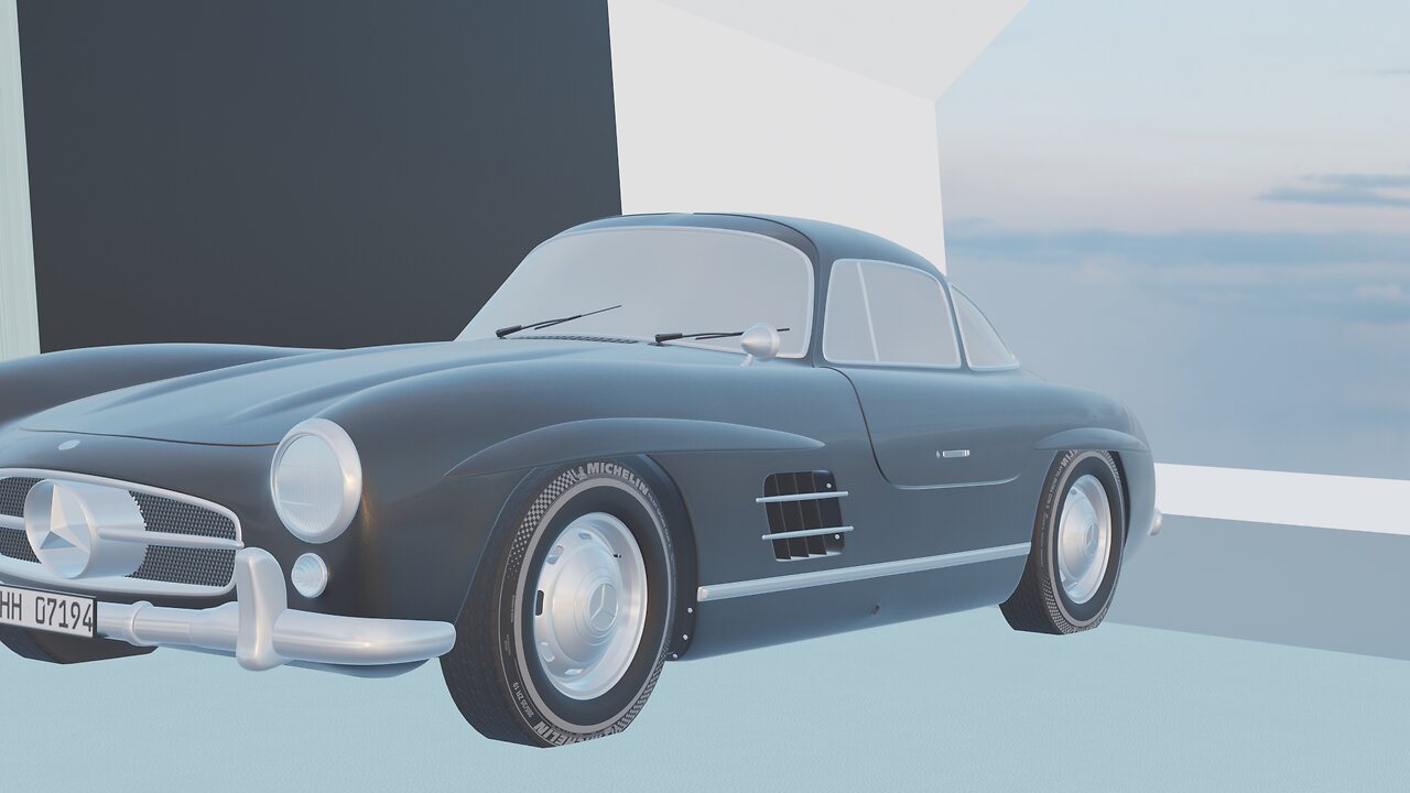 mercedes sl300 animation in blender 3d