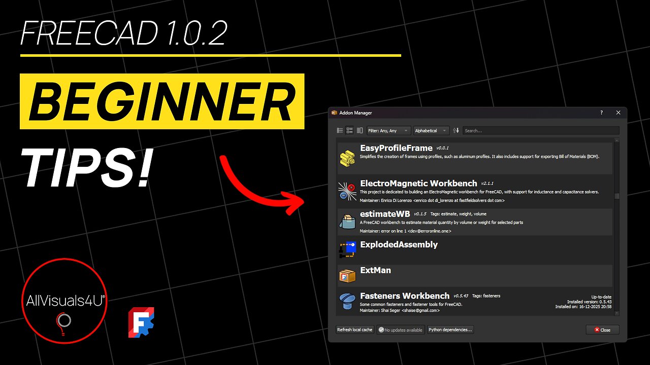 🔧 FreeCAD Beginner Tutorial - FreeCAD Addon Manager - How To Install FreeCAD Workbenches | #Shorts