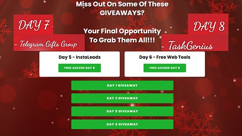 The 12 Days of Christmas.Today's Day's 1-2-3-4-5-6-7-8