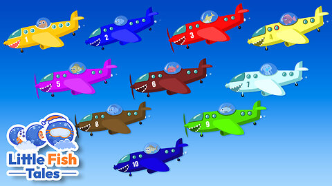 10 Little Airplanes | Count To Ten | Little Fish Tales