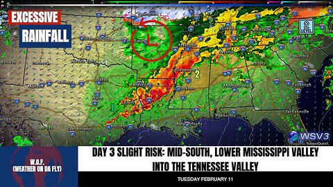 🌧️ Excessive Rain Risk: TN & Midsouth Tuesday 2/11/25! #shorts #weather